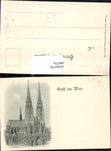 680724 Gruss aus Wien Alsergrund Votivkirche 1900