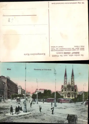701168 Wien Alsergrund Schottenring Votivkirche Tram Straßenbahn