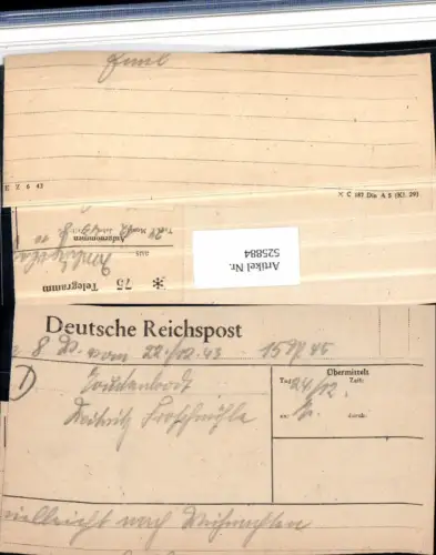 525884,Telegramm 1943 Tautendorf Froschmühle Mitwitz Kronach
