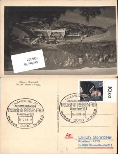 536302,Stempel Hamburg 36 Freizeit Reisen Garten Austellung m Titisee