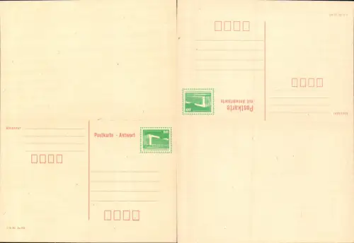 602040,Ganzsache Deutschland DDR Postkarte mit Antwortkarte Antwort