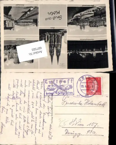 607503,Stempel Luftpost bringt Zeitgewinn Köln n. Wien