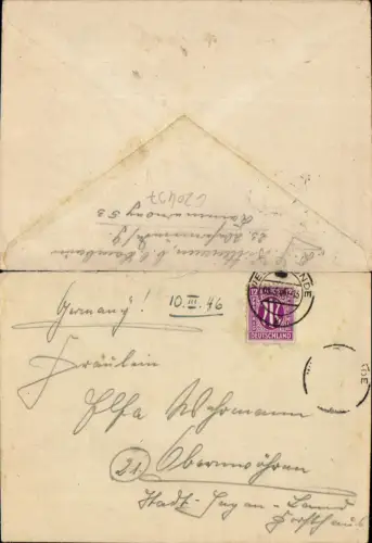 620437,Stp. Wesermünde n. Obernwöhren Stadthagen Lippe Brief ohne Inhalt