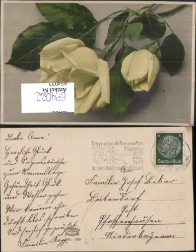 654022,Stempel München n. Pfaffenhausen Leitendorf Gelbe Rose