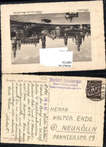 688739 Stempel Berlin Neukölln Norbert Lossberger Steinmetzstraße