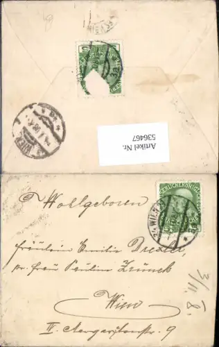 536467,Stempel Wien nach Wien 1908