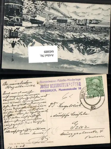 645889,Stempel Innsbruck Josef Reithoffer Söhne Gummiwaren Fabrik n. Graz