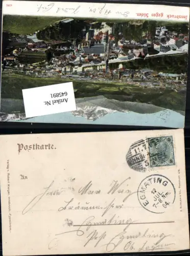 645891,Stempel Innsbruck nach Egmating 1904