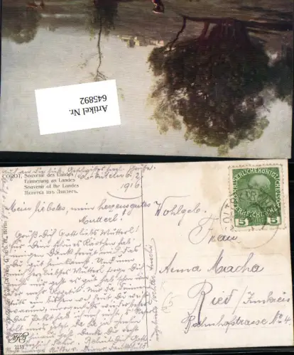 645892,Stempel Geboltskirchen nach Ried im Innkreis 1916 sign. Corot