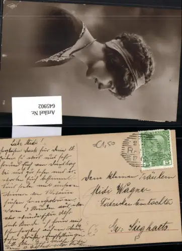 645902,Stempel Raabs an der Thaya n. Groß Siegharts Frau Haarband Halskette