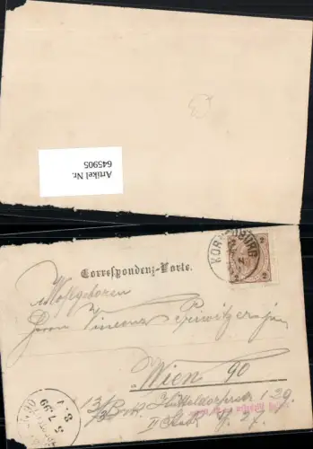645905,Stempel Korneuburg n. Wien 90 Hietzing 1899