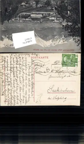 674847,Stempel Innsbruck gel. n. Seekirchen bei Salzburg 1911
