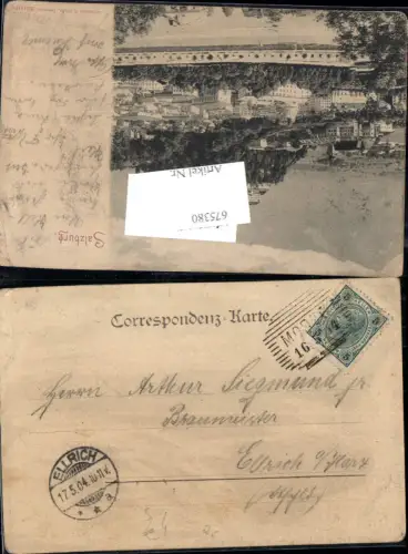675380,Stempel Morzg Salzburg n. Ellrich Harz 1904 Stp.