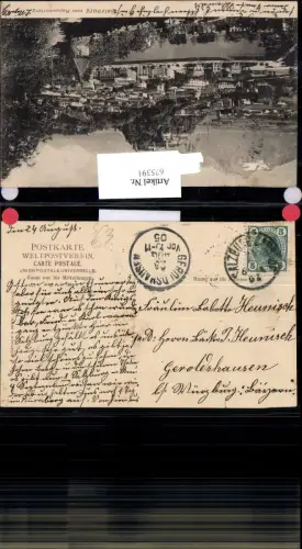 675391,Stempel Salzburg Stadt n. Geroldshausen b. Würzburg 1905 Ankunftsstempel