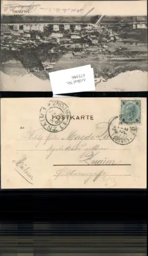 675396,Stempel Salzburg Bahnhof n. Znaim Znojmo 1903