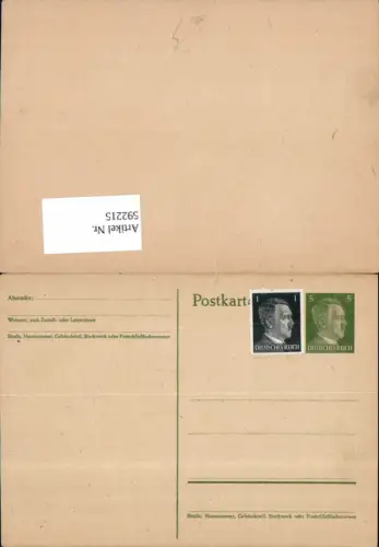592215,Postkarte Stempel Leer unbeschrieben frankiert Ganzsache