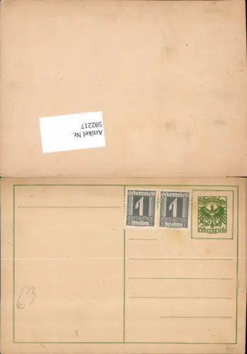 592217,Postkarte Stempel Leer unbeschrieben frankiert Ganzsache