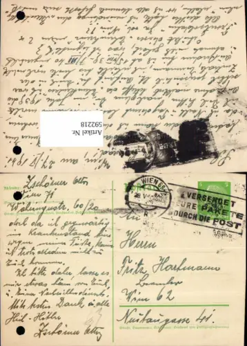 592218,Postkarte Stempel Wien 68 n. Wien 62 Neubaugasse