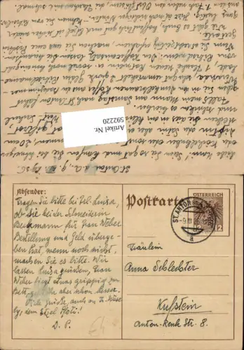 592220,Postkarte Stempel St. Anton am Arlberg n. Kufstein 1936