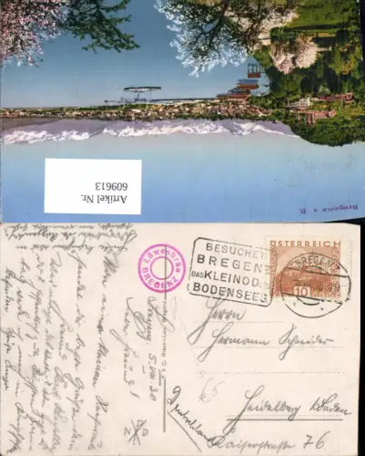 609613,Stempel Bregenz am Bodensee Löwenbräu n. Heidelberg 1930