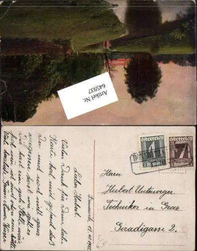 645937,Stempel Donawitz bei Leoben Kastenstempel n. Graz 1925