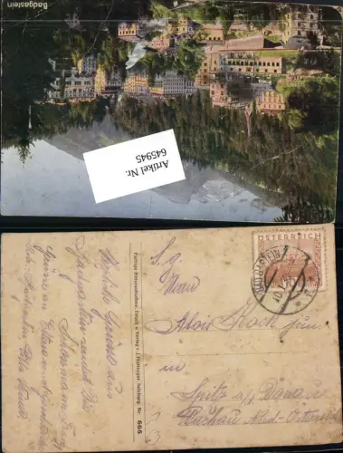 645945,Stempel Badgastein Gastein n. Spitz an der Donau 1930