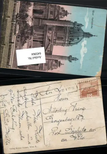 645964,Stempel Wien nach Göpfritz an der Wild 1930 Karlskirche Wieden