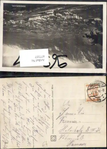677357 Stempel Innsbruck n. Helmholz Vöhrenwald 1928