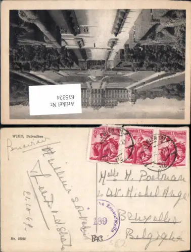 615324,Stempel Wien nach Bruxelles Belgien Zensurstelle 189