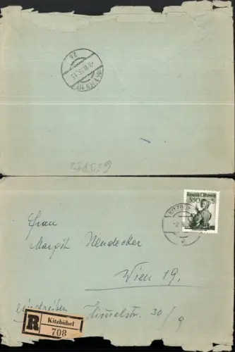 653892,Brief Kitzbühel Tirol 1955 n. Wien Reko Einschreiben Reco 708 Kitzbühel