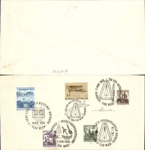 615676,Sonderstempel 5 Stp. Flugpostausstellung Astrophilatelie Jugendphilatelie 1968