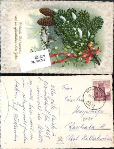 652729,Stempel Göllersdorf n. Raschala Hollabrunn Tannenzapfen Weihnachten