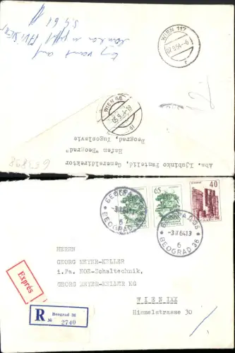 653898,Brief Beograd Belgrad 1964 Reko Reco Einschreiben n. Wien Floridsdorf
