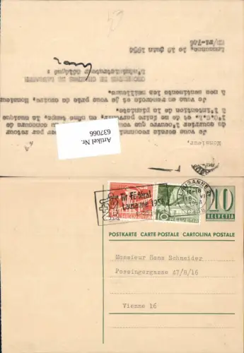 637066,Stempel Lausanne n. Wien Vienne 16