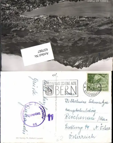 637067,Stempel Bern n. Reichenau an der Rax Zensurstelle