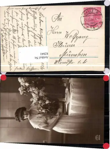 82841,Postkarte Schöne Frau Stempel Hallein  München