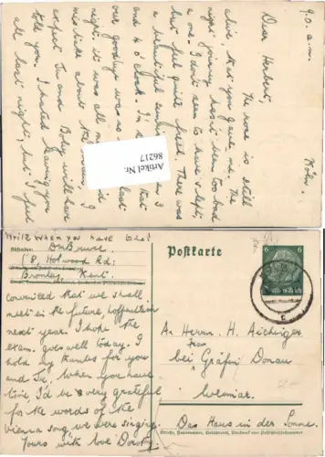 86217,Bedarfspost Postkarte Köln n. Weimar