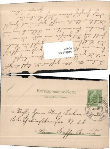 90493,Korrespondenz Karte Brunn am gebirge m. Antwort