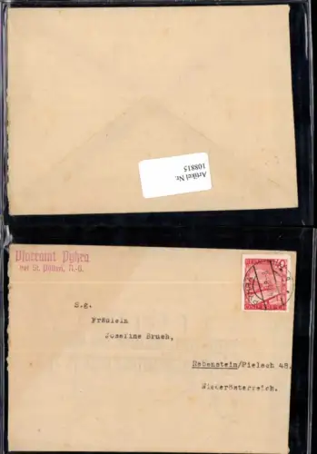 108815,Beleg Pfarramt Pyhra b. St Pölten n. Rabenstein Pielach 1948