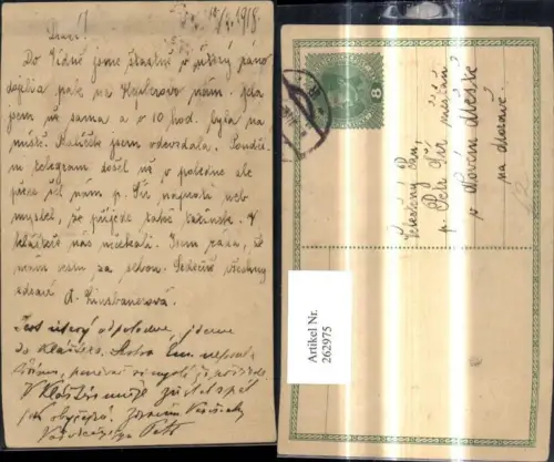 262975,Ganzsache Stempel n. Morawe Morave Tschechien