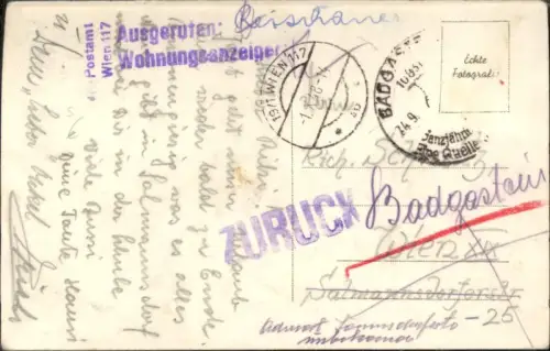 362320,Stempel Ausgerufen Wohnungsanzeigen Postamt 117 Wien