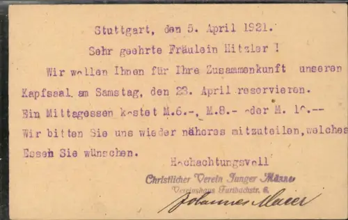 362340,Stempel Christlicher Verein Junger Männer Vereinshaus Furtbachstr. 6