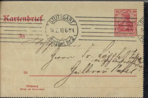 362345,Stempel Kartenbrief Stuttgart Postamt Nr. 2