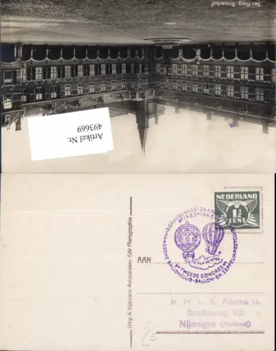 493669,Stempel Haagsche Ballonclub Gravenhage 1943 En Zeppelinpostclub