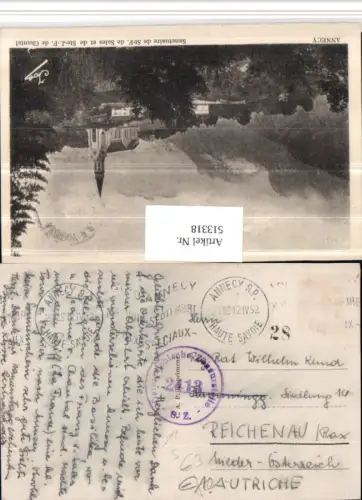 513318,Stempel Österr. Zensurstelle 2413 S. Z. Annecy 1952