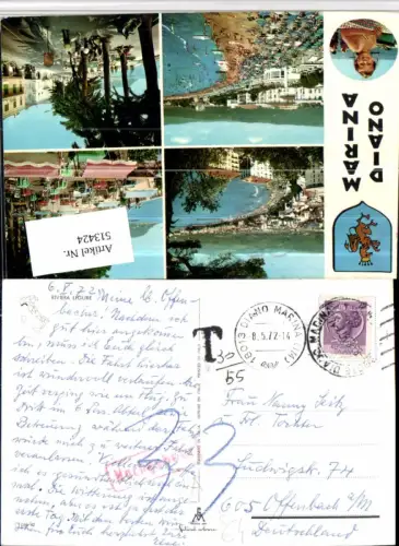 513424,Stempel Diano Marina 1972 Nachgebühr