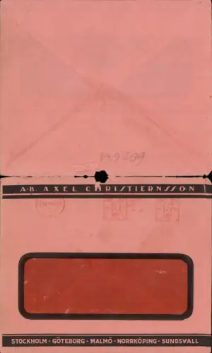 602671,Geschäftsbrief Axel Christiernsson Malmö Stockholm Sweden Schweden Sundsvall
