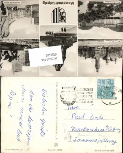609549,Stempel III. Deutsches Turn- u. Sportfest Turnen Turnfest Leipzig 1959