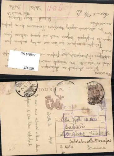 652327,Stempel Bielle Biella Vercelli n. Schlebusch Monfort Köln