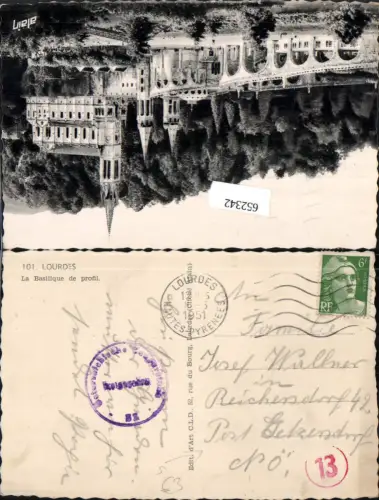 652342,Stempel Lourdes n. Getzendorf Götzendorf an der Leitha